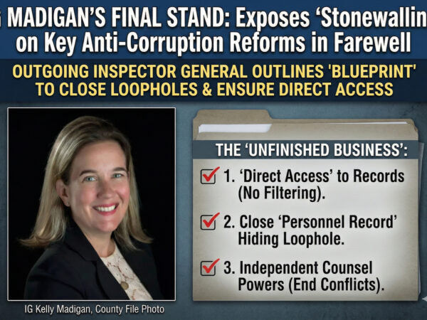 Inspector General Kelly Madigan’s Farewell Requests for Baltimore County Maryland