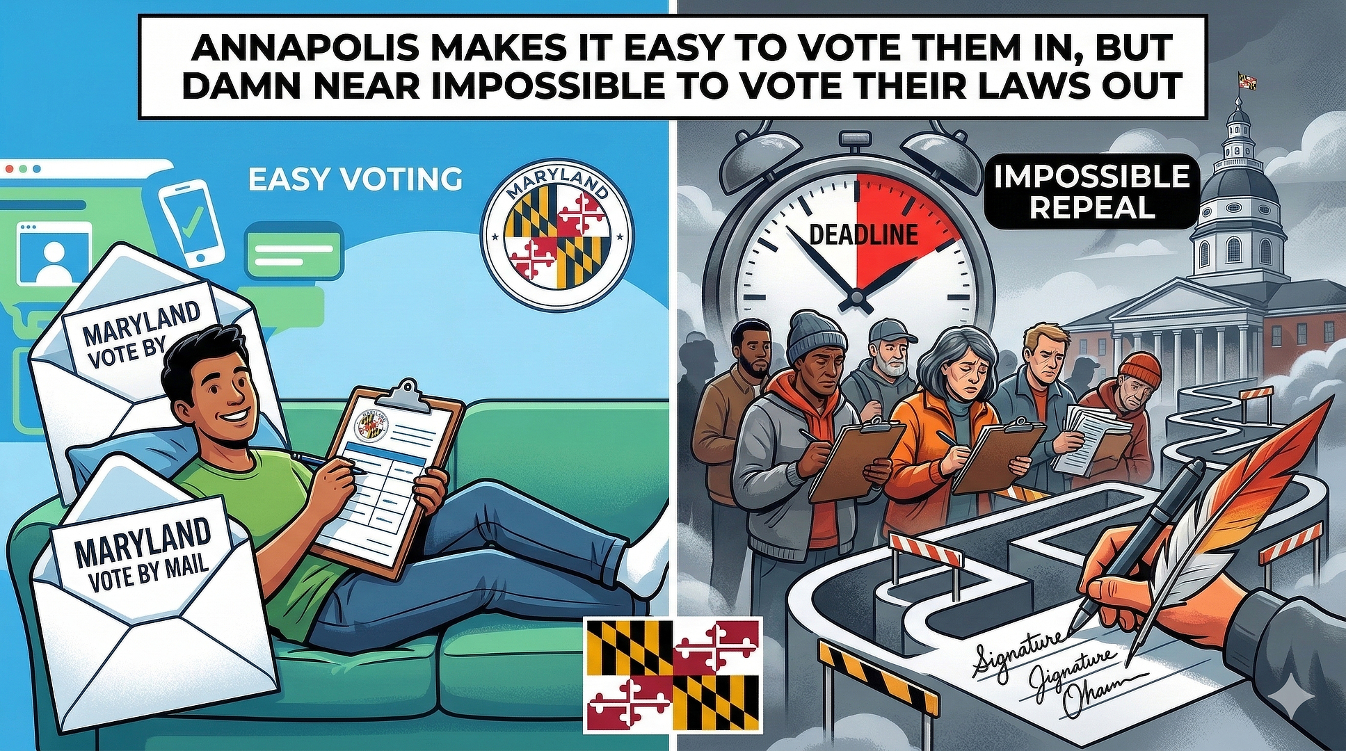 Annapolis Makes It Easy to Vote Them In, But Damn Near Impossible to Vote Their Laws Out